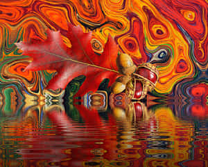 Vibrant Autumn Reflections PNG image with transparent background