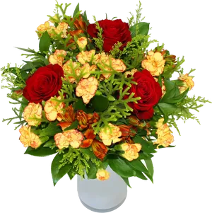 Vibrant Birthday Rose Bouquet PNG Image