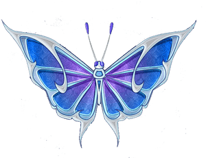Vibrant Blue Butterfly Art PNG image with transparent background