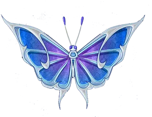 Vibrant Blue Butterfly Art PNG Image