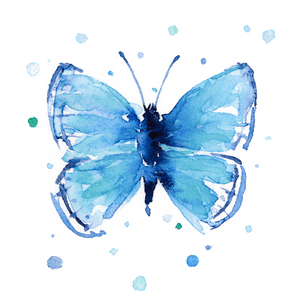 Vibrant Blue Butterfly Artwork PNG image with transparent background