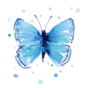 Vibrant Blue Butterfly Artwork PNG Image