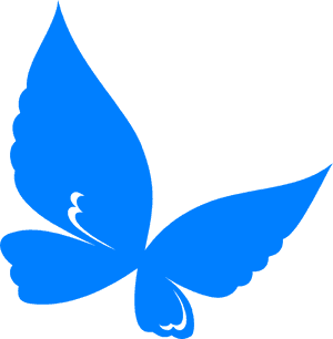 Vibrant Blue Butterfly Graphic PNG image with transparent background