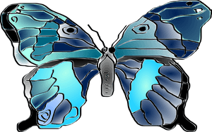 Vibrant Blue Butterfly Illustration PNG image with transparent background