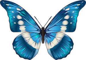 Vibrant Blue Butterfly Illustration PNG image with transparent background