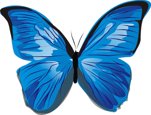 Vibrant Blue Butterfly Illustration PNG image with transparent background