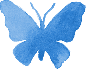 Vibrant Blue Butterfly Silhouette PNG image with transparent background