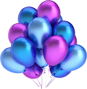 Vibrant Blue Pink Balloons PNG Image