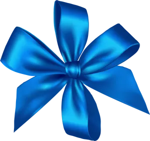 Vibrant Blue Satin Ribbon PNG Image