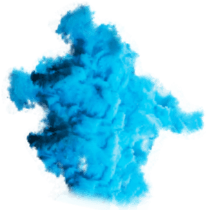 Vibrant Blue Smoke Texture PNG with transparent background