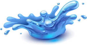 Vibrant Blue Water Splash PNG Image