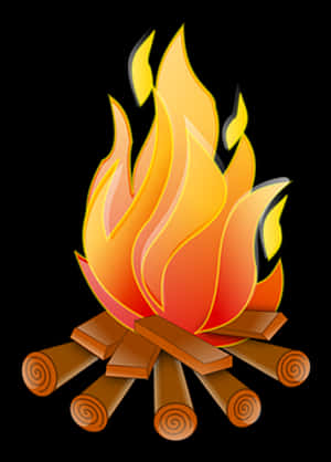Vibrant Campfire Illustration PNG with transparent background