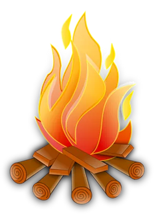 Vibrant Campfire Illustration PNG Image
