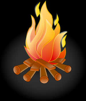 Vibrant Campfire Illustration PNG image with transparent background