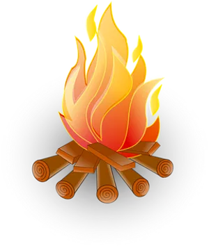Vibrant Campfire Illustration PNG Image
