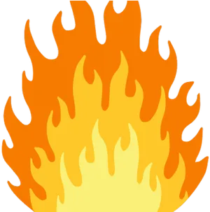 Vibrant Cartoon Flame Graphic PNG Image