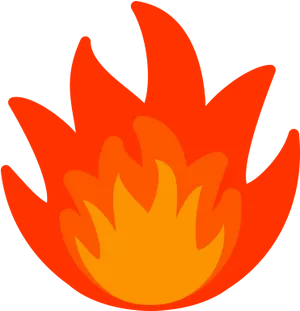 Vibrant Cartoon Flame Graphic PNG Image