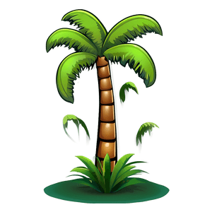 Vibrant Cartoon Palm Tree Design PNG 43 PNG
