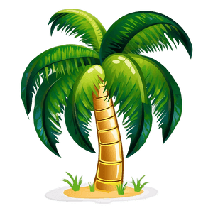 Vibrant Cartoon Palm Tree Design PNG bsd PNG