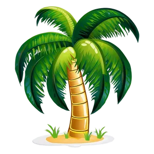 Vibrant Cartoon Palm Tree Design Png Bsd PNG Image