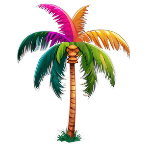 Vibrant Cartoon Palm Tree Design PNG wbj PNG