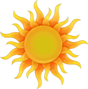 Vibrant Cartoon Sun Transparent Background PNG Image