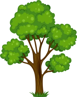 Vibrant Cartoon Tree PNG Image