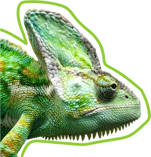 Vibrant Chameleon Profile PNG Image