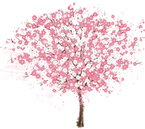 Vibrant Cherry Blossom Tree PNG Image