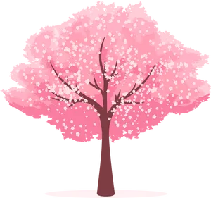 Vibrant Cherry Blossom Vector PNG Image