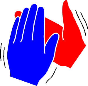 Vibrant Clapping Hands Illustration PNG image with transparent background