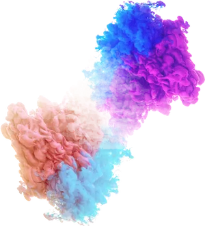 Vibrant Color Smoke Plumes PNG Image