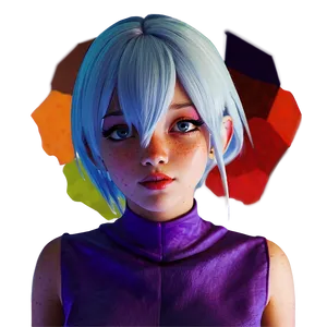 Vibrant Colored Anime Head Png Ohi16 PNG Image