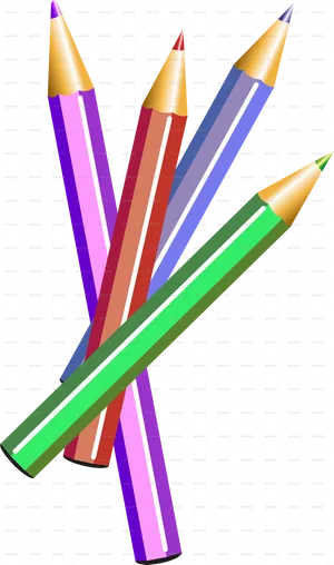 Vibrant Colored Pencils Array PNG Image