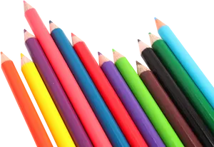 Vibrant Colored Pencils Array PNG Image