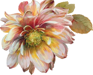 Vibrant Dahlia Artwork PNG Image