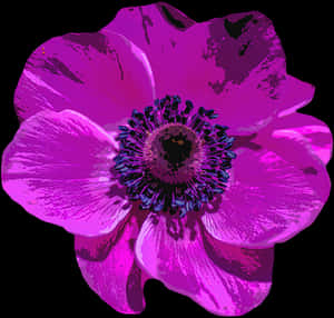 Vibrant Digital Art Poppy PNG image with transparent background