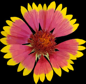 Vibrant Digital Flower Art PNG image with transparent background