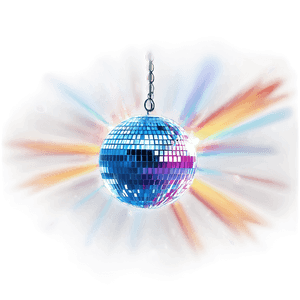 Vibrant Disco Ball Illustration PNG image with transparent background