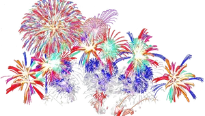 Vibrant Diwali Fireworks Display PNG Image