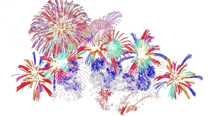 Vibrant Fireworks Display PNG Image