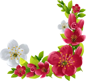 Vibrant_ Floral_ Corner_ Design PNG Image