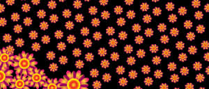 Vibrant Floral Pattern Banner PNG image with transparent background