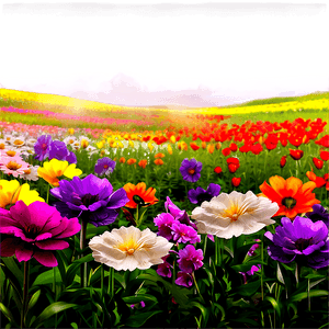 Vibrant Flower Field Landscape PNG 06232024 PNG image with transparent background