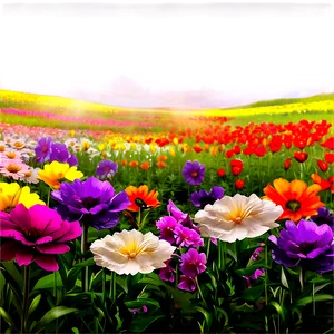 Vibrant Flower Field Landscape Png 06232024 PNG Image