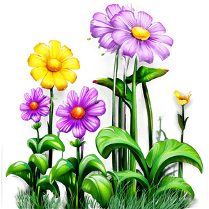 Vibrant Flower Garden Picture PNG dbs PNG image with transparent background