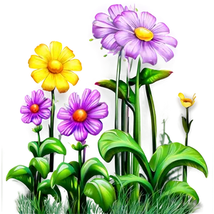 Vibrant Flower Garden Picture Png Dbs PNG Image