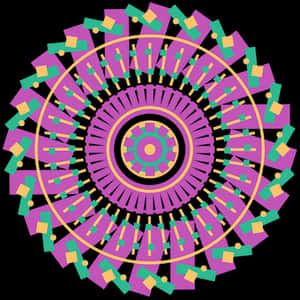 Vibrant Geometric Mandala Art PNG image with transparent background