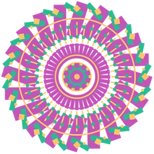 Vibrant Geometric Mandala Art PNG Image