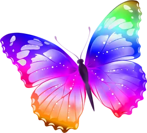 Vibrant Gradient Butterfly PNG Image